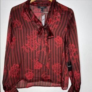 Blouse Rose red and stripped black - Forever 21 Contemporary